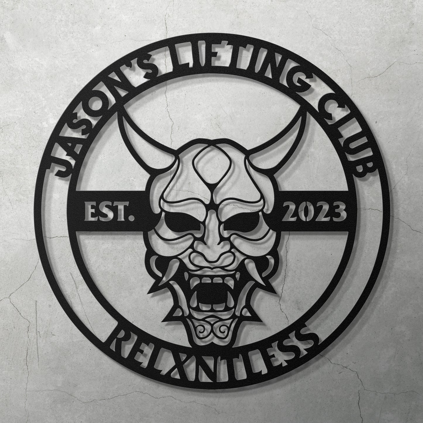 JAPANESE ONI MASK - CUSTOM METAL WALL ART - Relxntless
