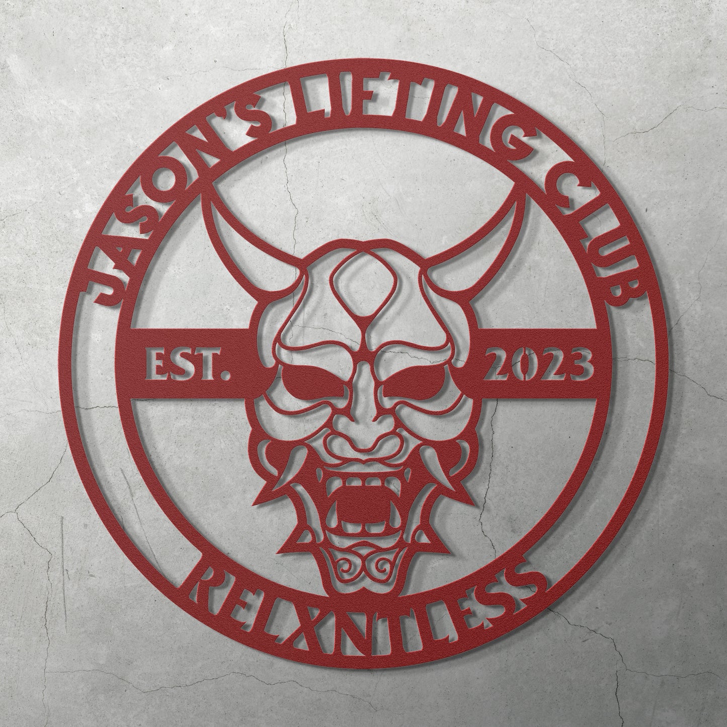 JAPANESE ONI MASK - CUSTOM METAL WALL ART - Relxntless