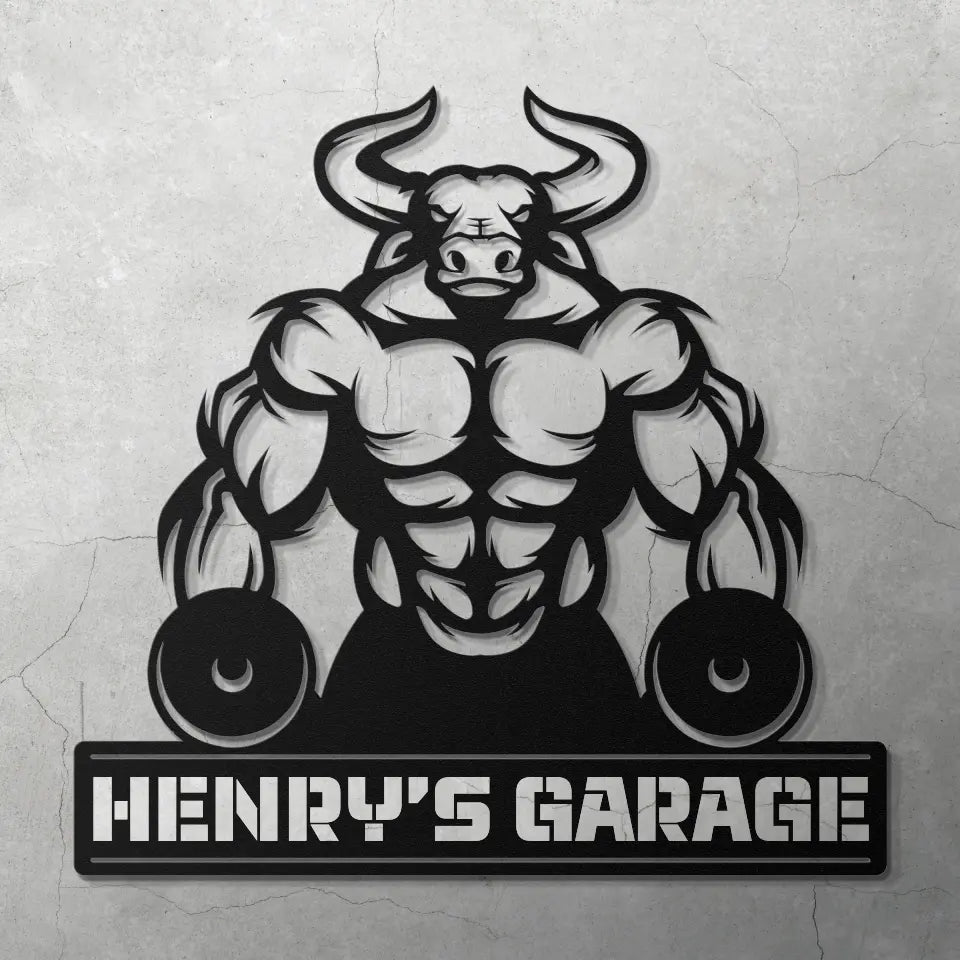 Custom Bull LIFTING BULL - CUSTOM METAL WALL ART