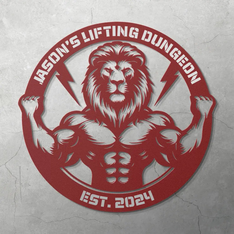 LIFTING LION - CUSTOM METAL WALL ART