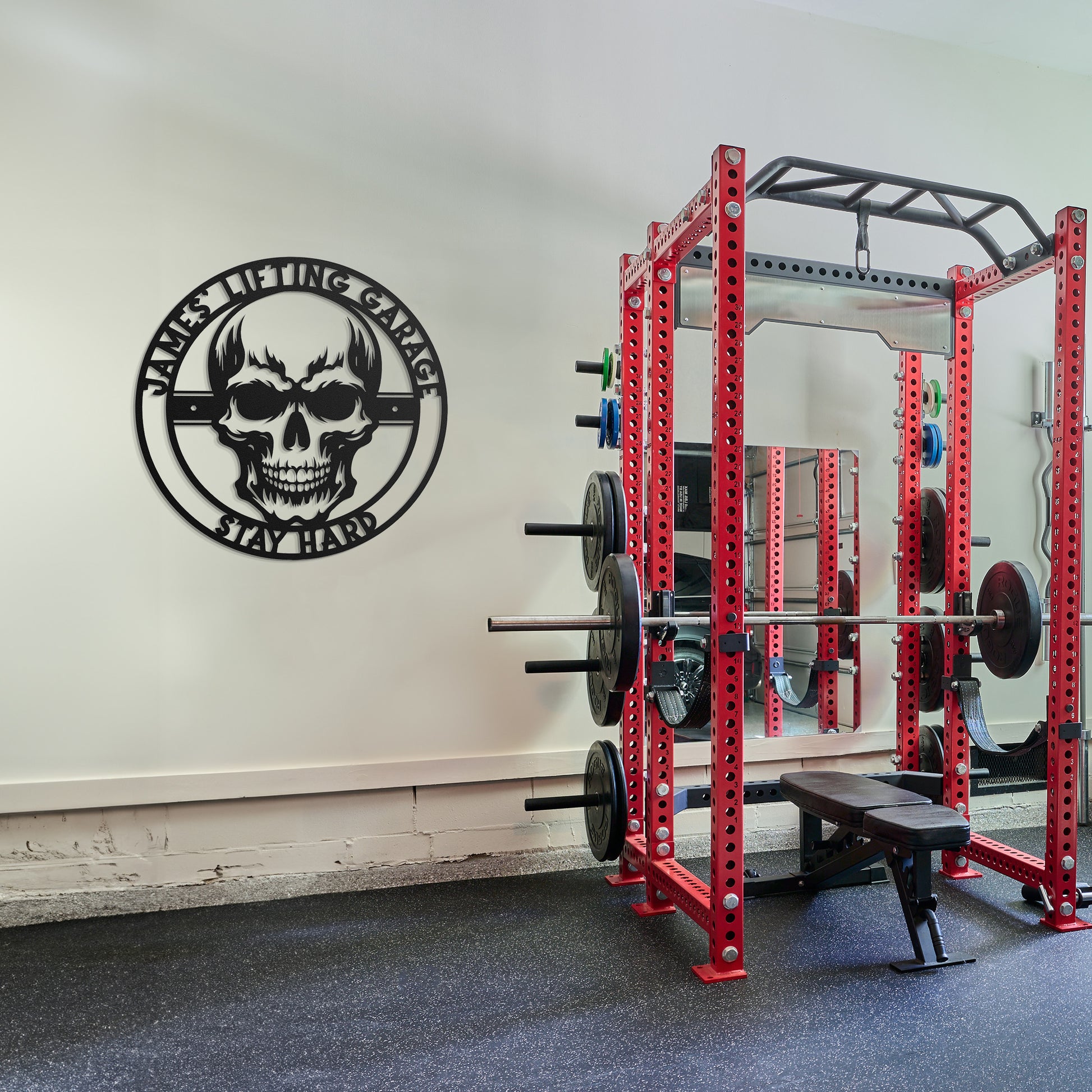 GYM SKULL - CUSTOM METAL WALL ART - Relxntless