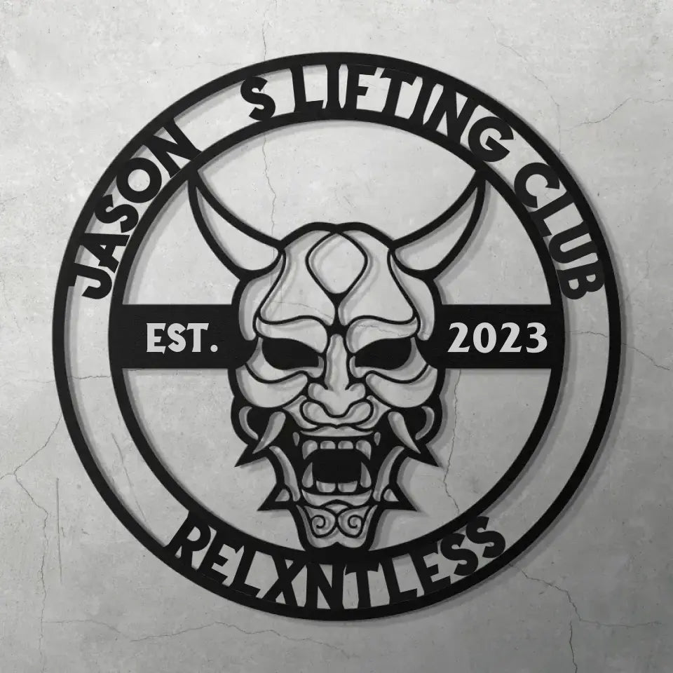 JAPANESE ONI MASK - CUSTOM METAL WALL ART - Relxntless