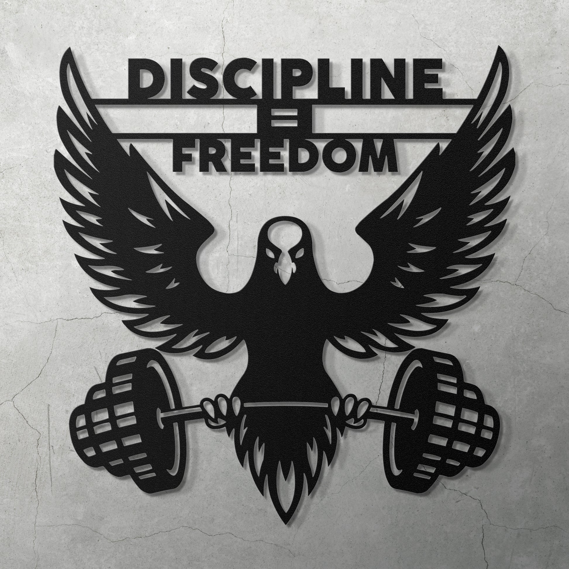 DISCIPLINE EQUALS FREEDOM - METAL WALL ART - Relxntless